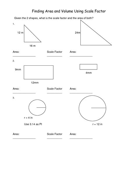 perimeter area and scale factor worksheet with answers